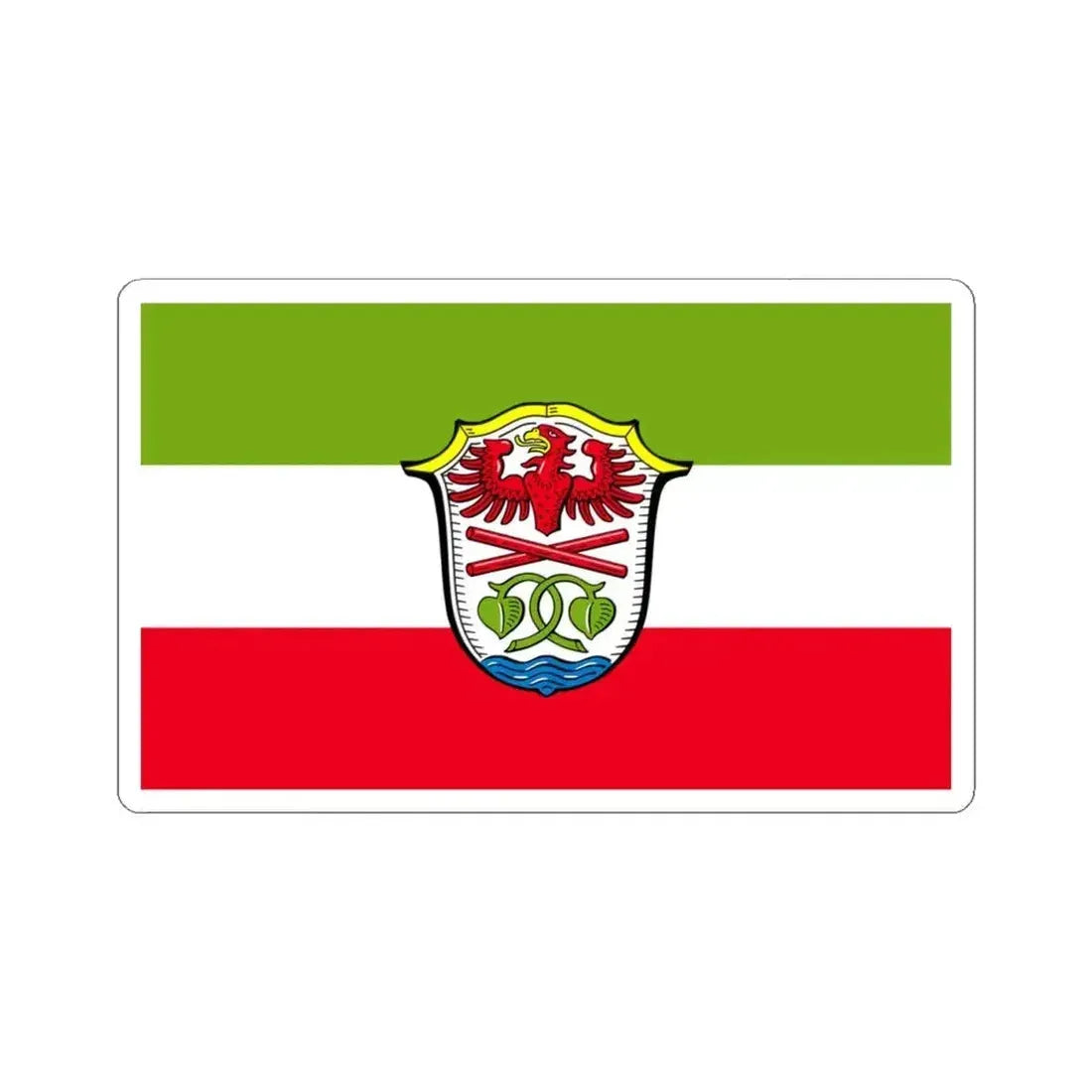 Flag of Miesbach Germany - STICKER Vinyl Kiss-Cut Decal 4 Inch White - The Sticker Space