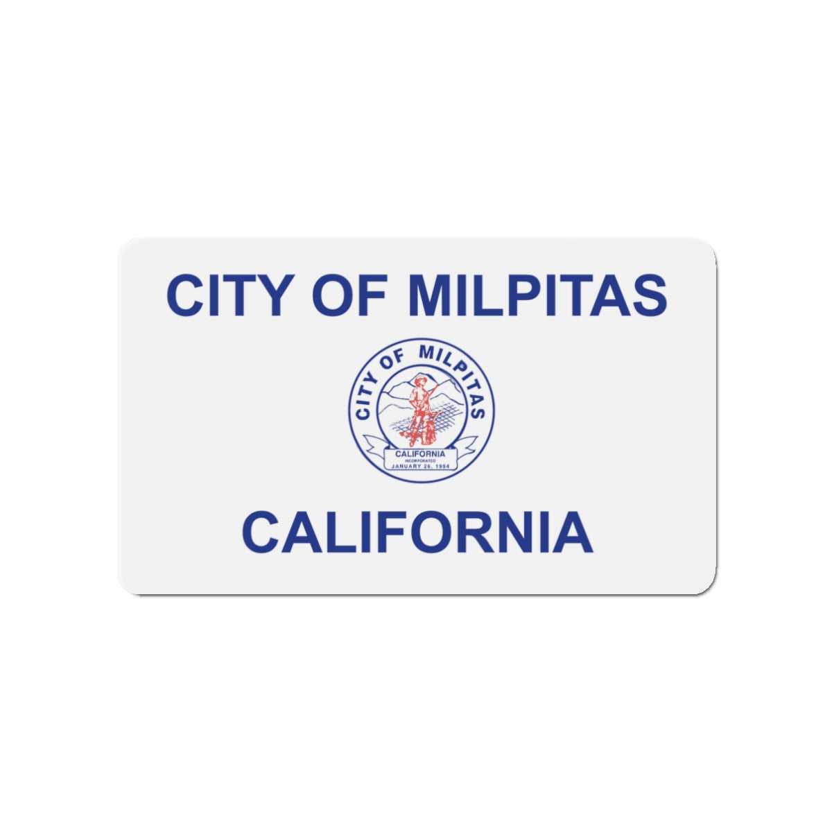 Flag of Milpitas California - Die-Cut Magnet-3" x 3"-The Sticker Space