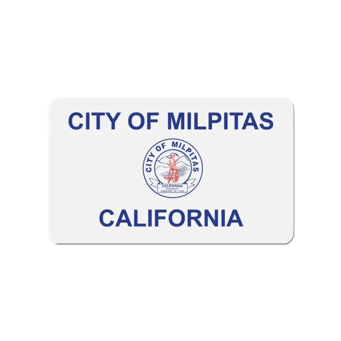 Flag of Milpitas California - Refrigerator Magnet 3 Inch - The Sticker Space