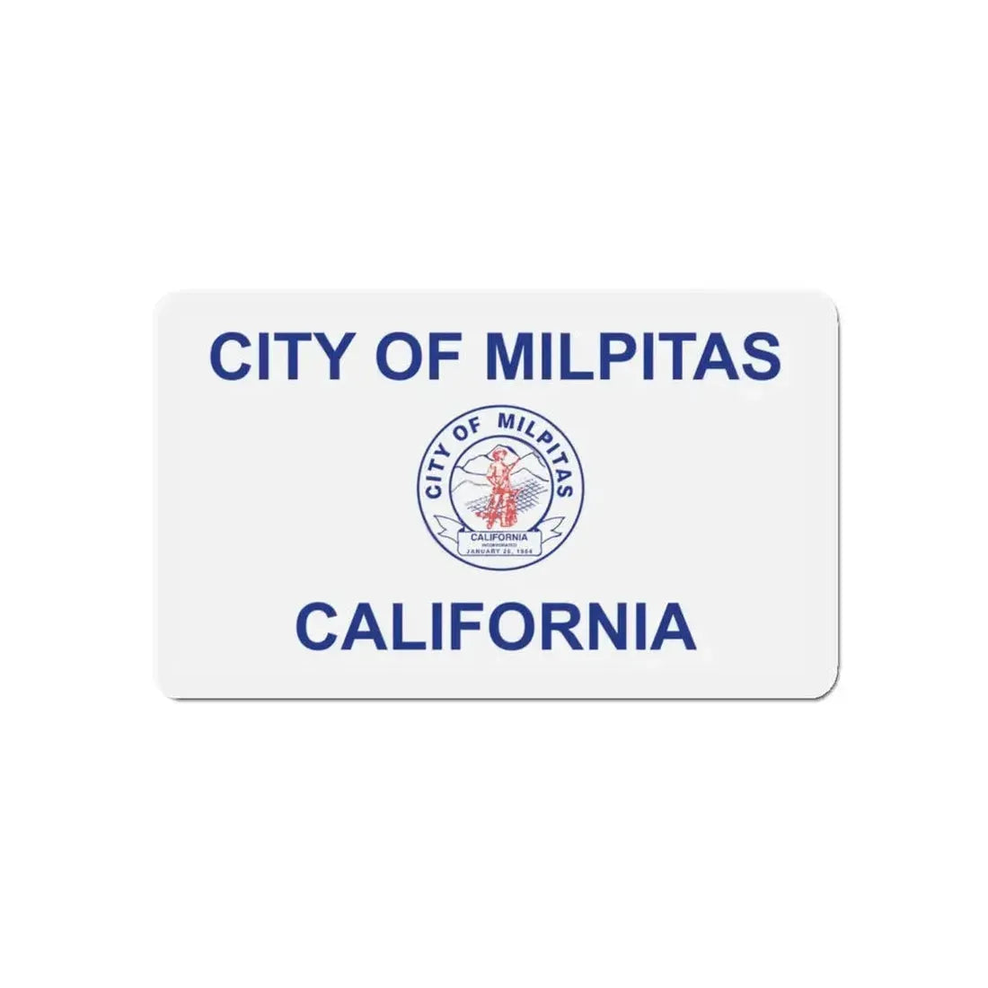 Flag of Milpitas California - Refrigerator Magnet 5 Inch - The Sticker Space