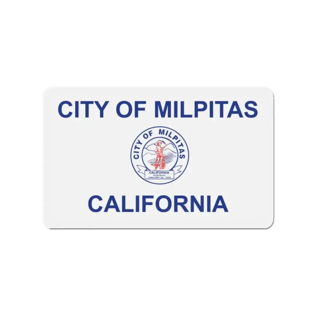 Flag of Milpitas California - Refrigerator Magnet - The Sticker Space