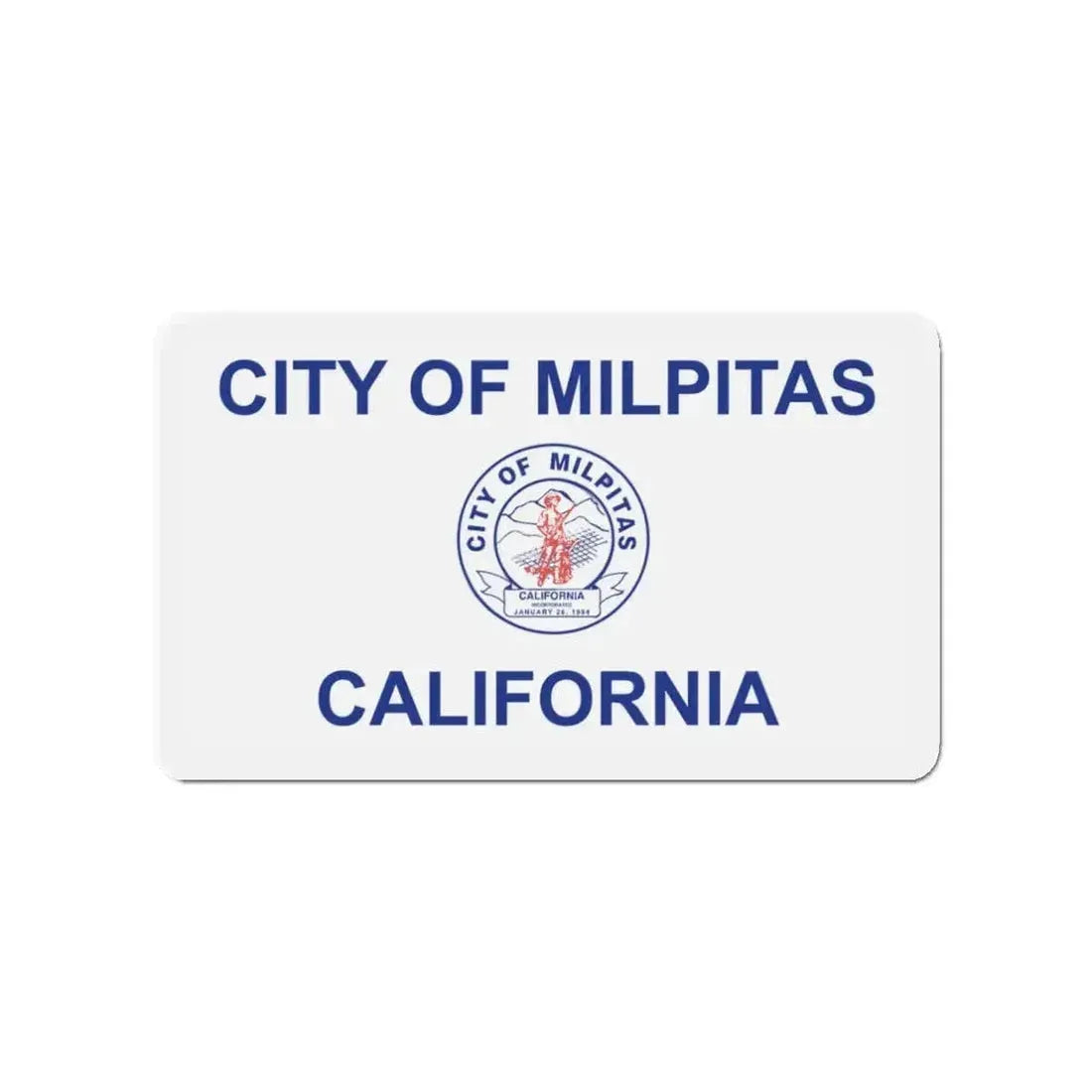 Flag of Milpitas California - Refrigerator Magnet - The Sticker Space