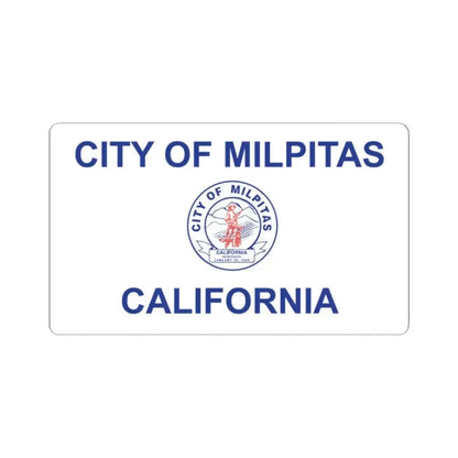 Flag of Milpitas, California - STICKER Vinyl Kiss-Cut Decal 2 Inch White - The Sticker Space