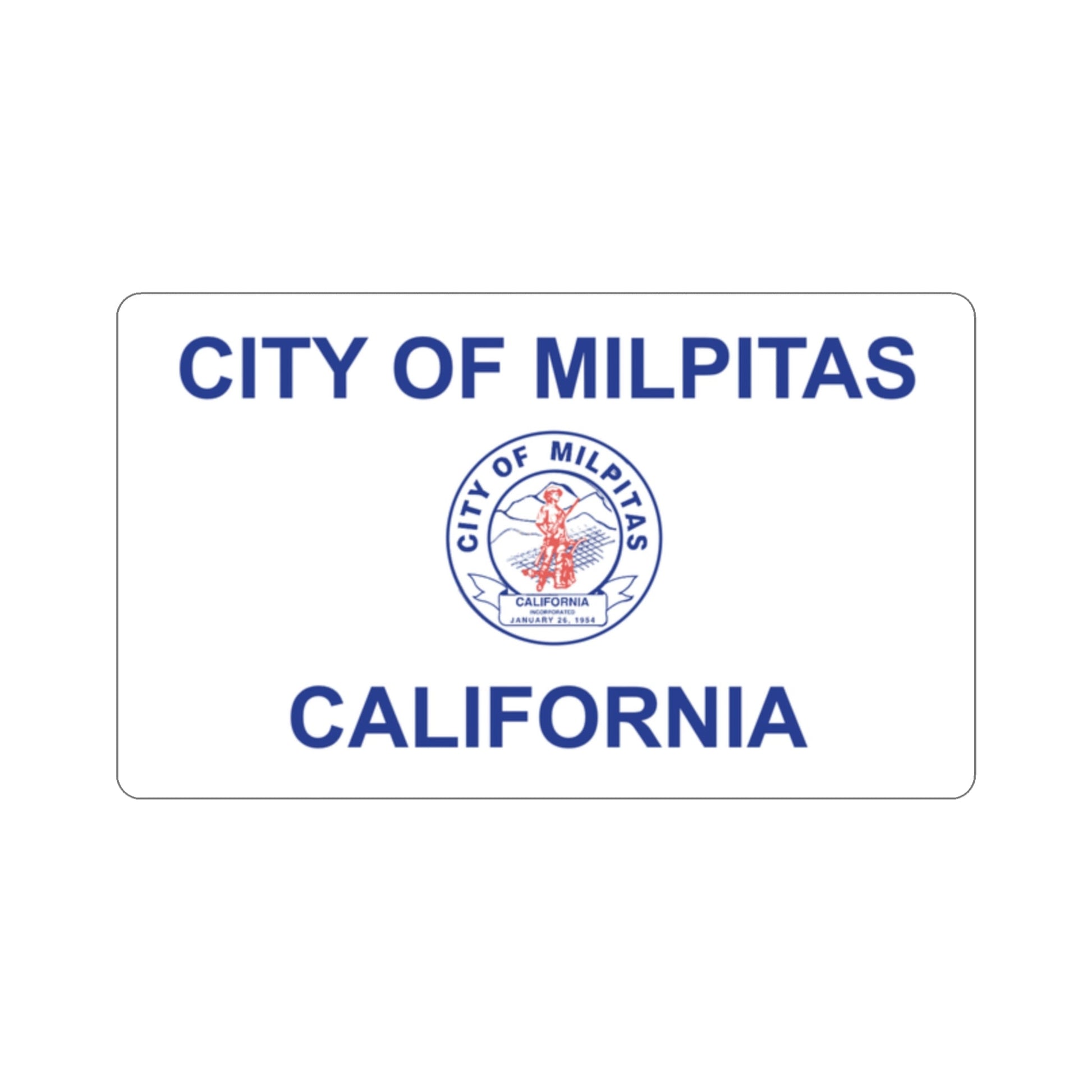 Flag of Milpitas California USA STICKER Vinyl Die-Cut Decal-2 Inch-The Sticker Space