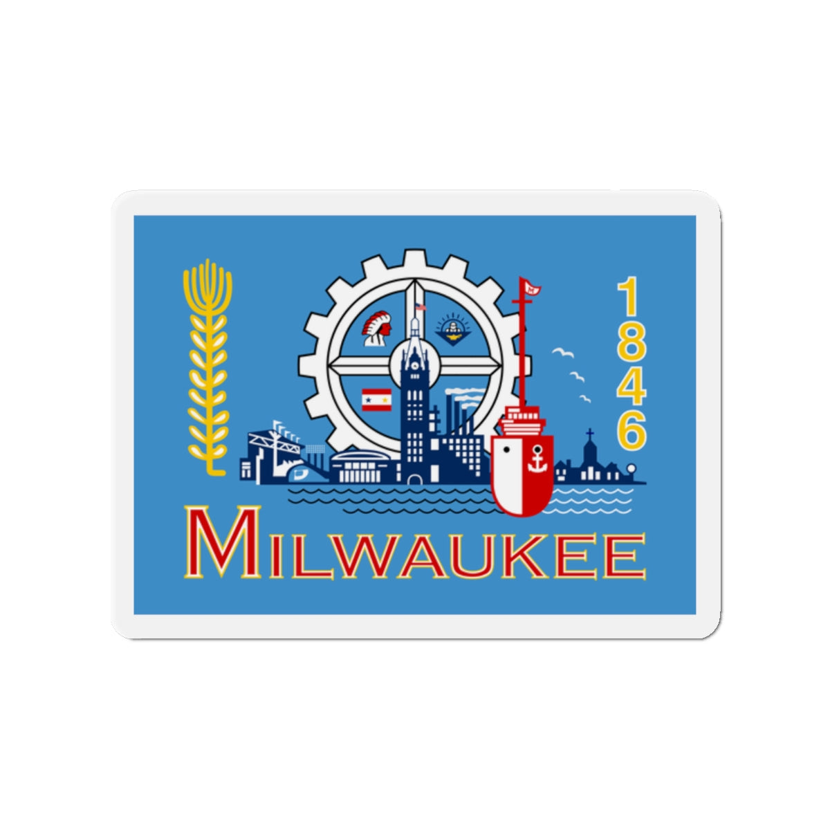 Flag of Milwaukee Wisconsin - Die-Cut Magnet-2" x 2"-The Sticker Space