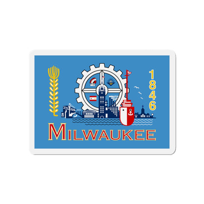 Flag of Milwaukee Wisconsin - Die-Cut Magnet-3" x 3"-The Sticker Space