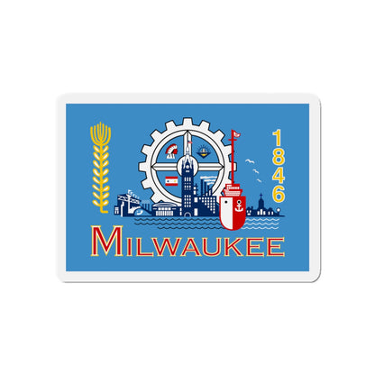 Flag of Milwaukee Wisconsin - Die-Cut Magnet-4" x 4"-The Sticker Space