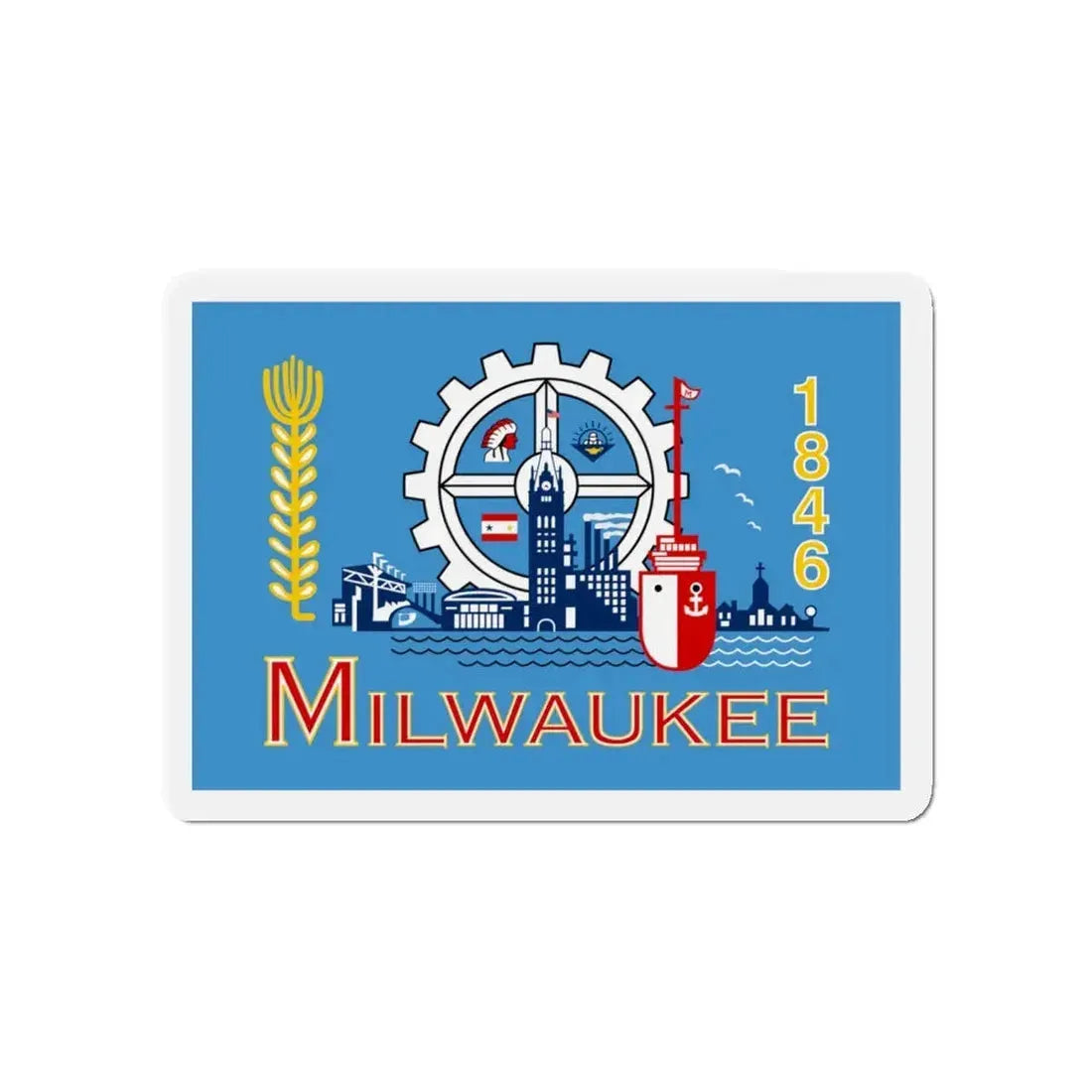 Flag of Milwaukee Wisconsin - Refrigerator Magnet 4 Inch - The Sticker Space