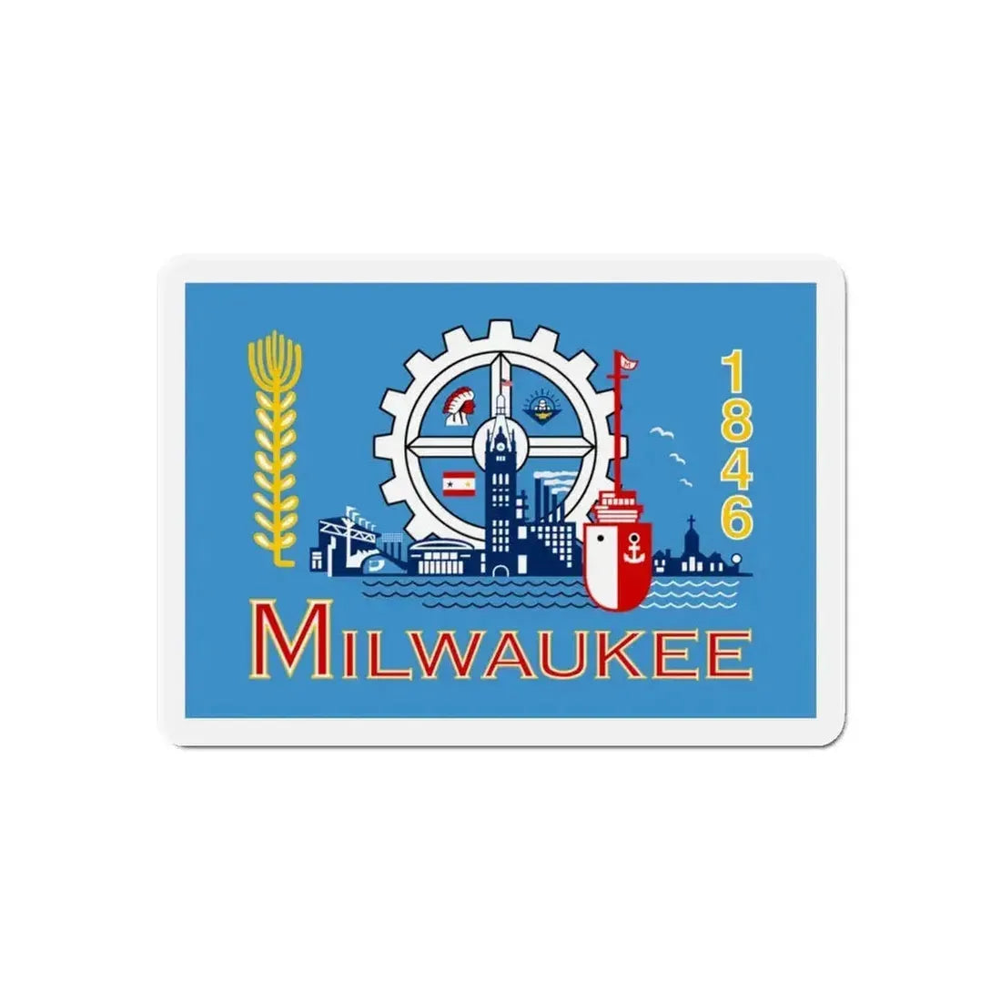 Flag of Milwaukee Wisconsin - Refrigerator Magnet - The Sticker Space