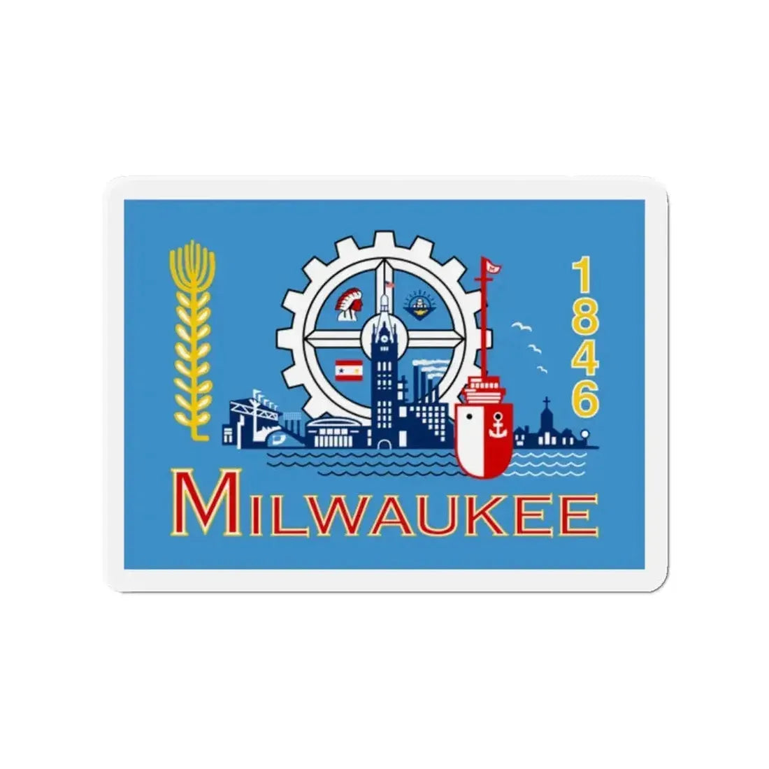 Flag of Milwaukee Wisconsin - Refrigerator Magnet - The Sticker Space