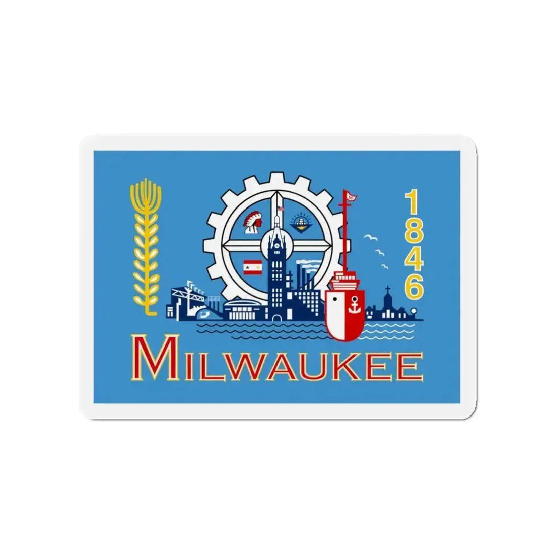 Flag of Milwaukee Wisconsin - Refrigerator Magnet - The Sticker Space