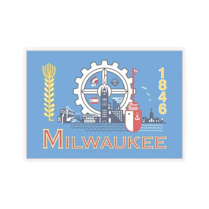 Flag of Milwaukee, Wisconsin - STICKER Vinyl Kiss-Cut Decal 2 Inch Transparent - The Sticker Space