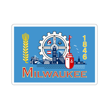 Flag of Milwaukee Wisconsin USA STICKER Vinyl Die-Cut Decal-3 Inch-The Sticker Space