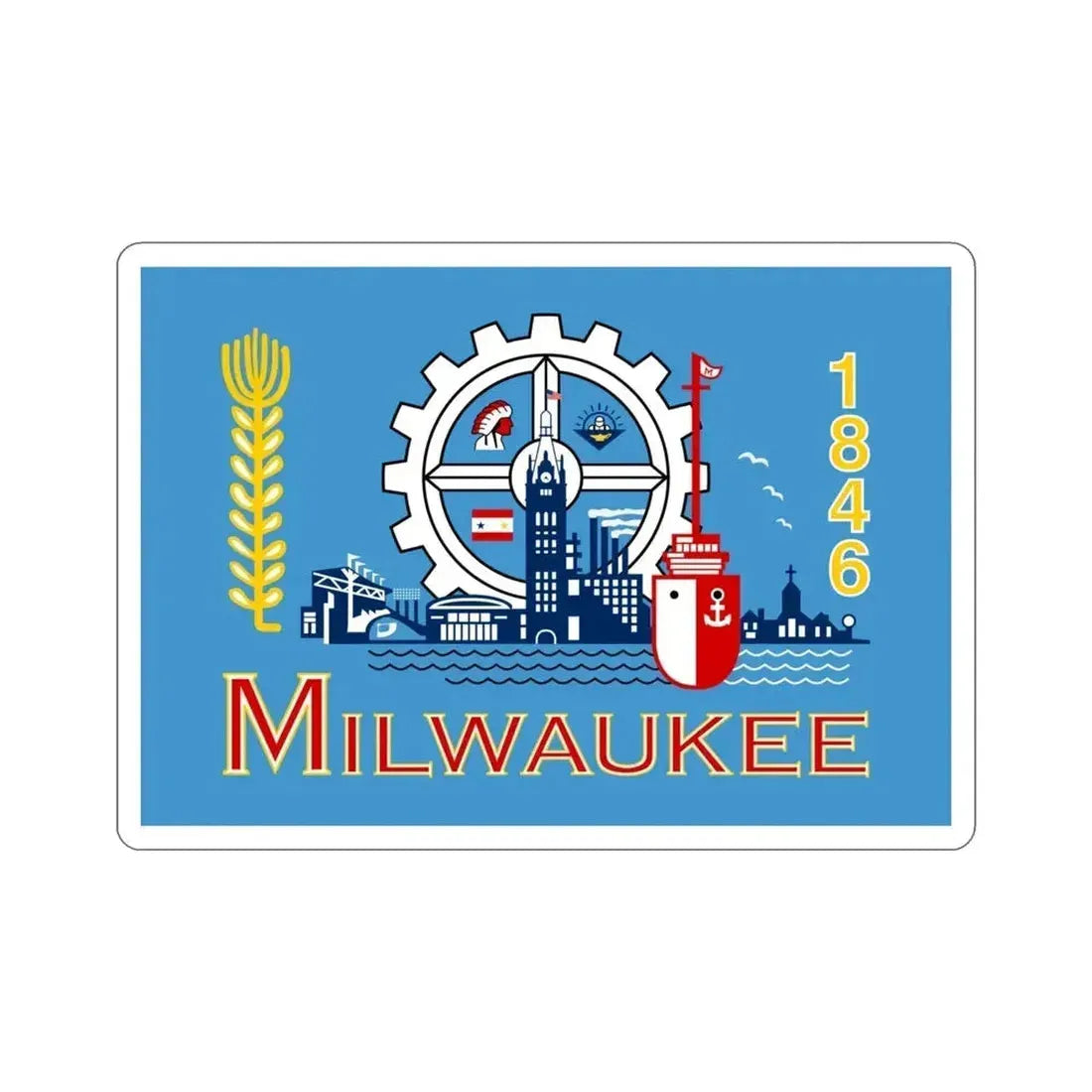Flag of Milwaukee Wisconsin USA STICKER Vinyl Die-Cut Decal - The Sticker Space