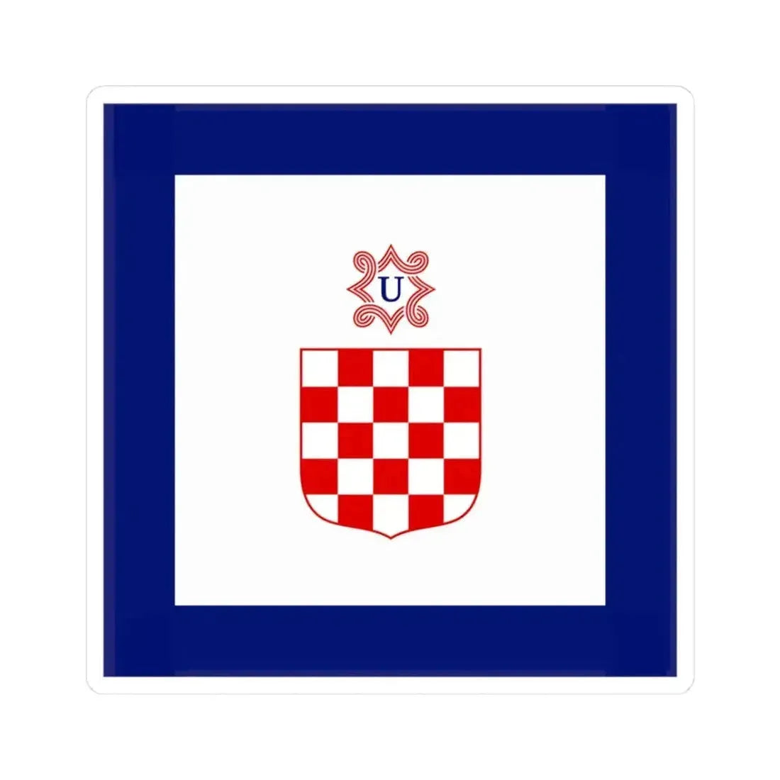 Flag of Minister in Independent State of Croatia (Croatia) STICKER Vinyl Kiss-Cut Decal 3 Inch White - The Sticker Space