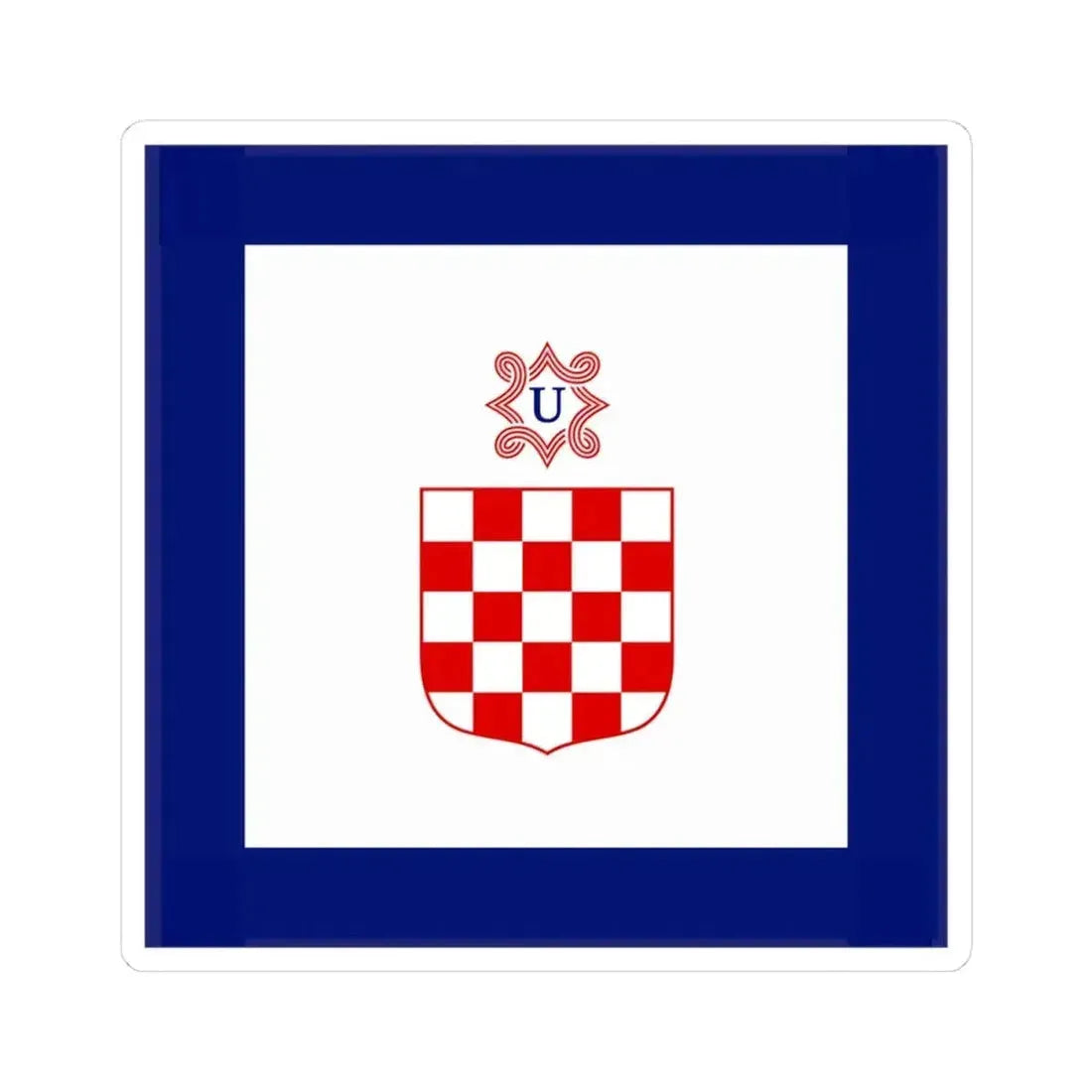 Flag of Minister in Independent State of Croatia (Croatia) STICKER Vinyl Kiss-Cut Decal 4 Inch White - The Sticker Space