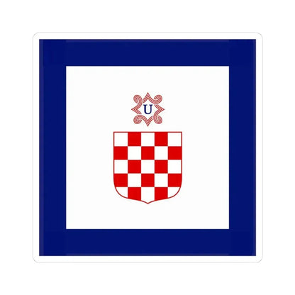 Flag of Minister in Independent State of Croatia (Croatia) STICKER Vinyl Kiss-Cut Decal 4 Inch White - The Sticker Space