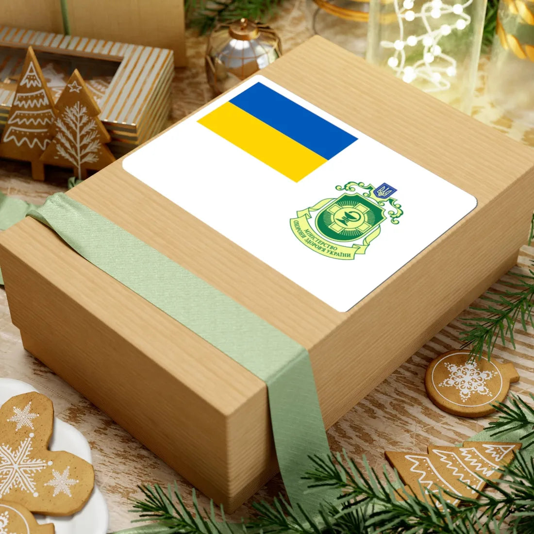 Flag of Ministry of Healthcare of Ukraine (Ukraine) STICKER Vinyl Kiss-Cut Decal - The Sticker Space