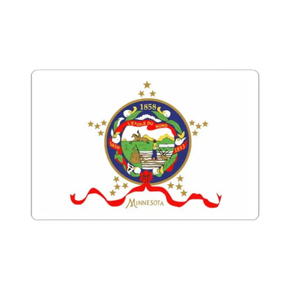 Flag of Minnesota 1893-1957 obverse 3.5 ratio (United States) STICKER Vinyl Kiss-Cut Decal 2 Inch White - The Sticker Space