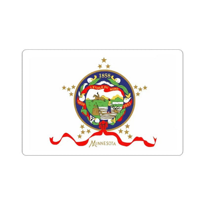 Flag of Minnesota 1893-1957 obverse 3.5 ratio (United States) STICKER Vinyl Kiss-Cut Decal 4 Inch White - The Sticker Space