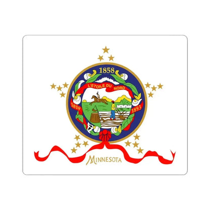 Flag of Minnesota 1893-1957 (United States) STICKER Vinyl Kiss-Cut Decal 3 Inch White - The Sticker Space