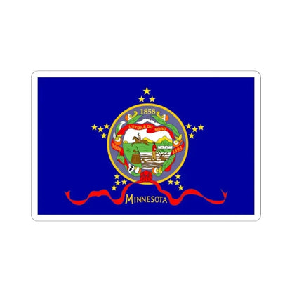 Flag of Minnesota 1893 (United States) STICKER Vinyl Kiss-Cut Decal 2 Inch White - The Sticker Space