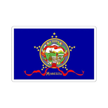 Flag of Minnesota 1893 (United States) STICKER Vinyl Kiss-Cut Decal 6 Inch White - The Sticker Space