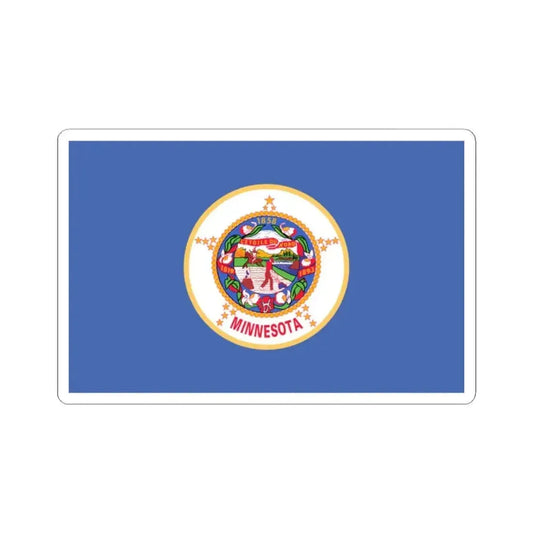 Flag of Minnesota 1983-2024 (United States) STICKER Vinyl Kiss-Cut Decal 2 Inch White - The Sticker Space