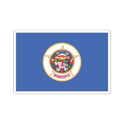 Flag of Minnesota 1983-2024 (United States) STICKER Vinyl Kiss-Cut Decal 3 Inch White - The Sticker Space