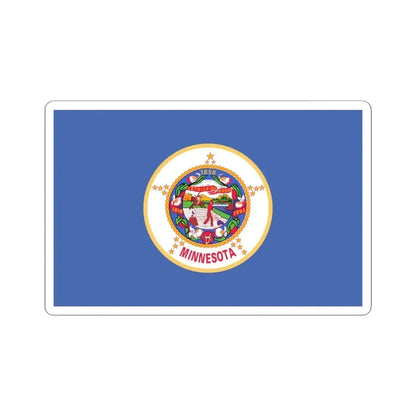 Flag of Minnesota 1983-2024 (United States) STICKER Vinyl Kiss-Cut Decal 4 Inch White - The Sticker Space