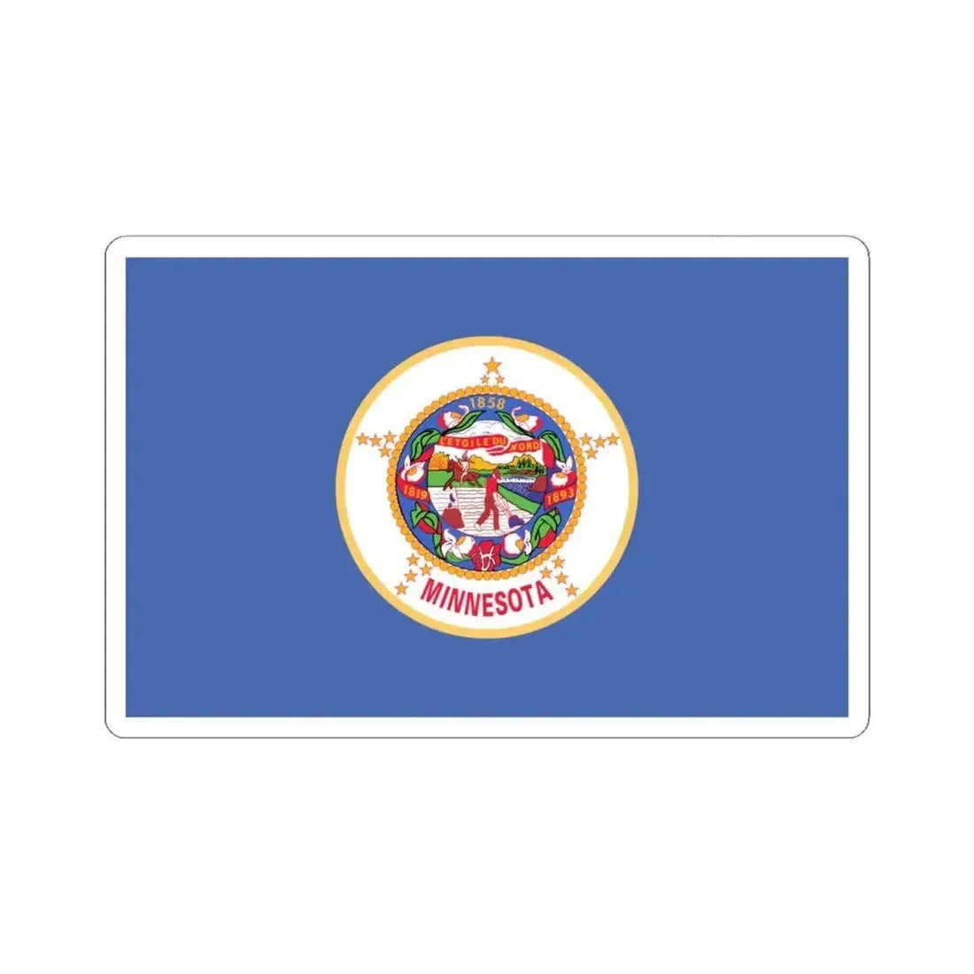Flag of Minnesota 1983-2024 (United States) STICKER Vinyl Kiss-Cut Decal 6 Inch White - The Sticker Space