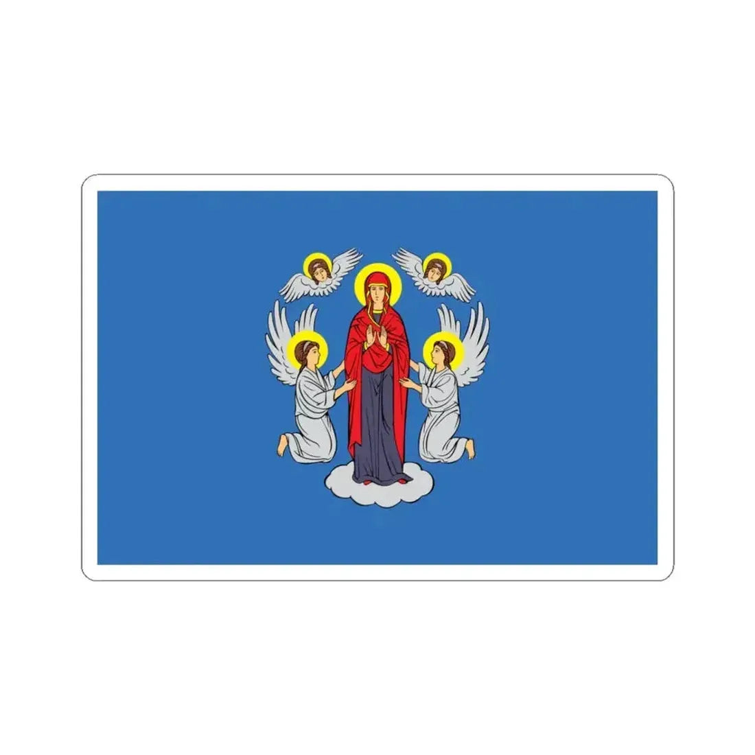 Flag of Minsk Belarus (Belarus) STICKER Vinyl Kiss-Cut Decal 3 Inch White - The Sticker Space