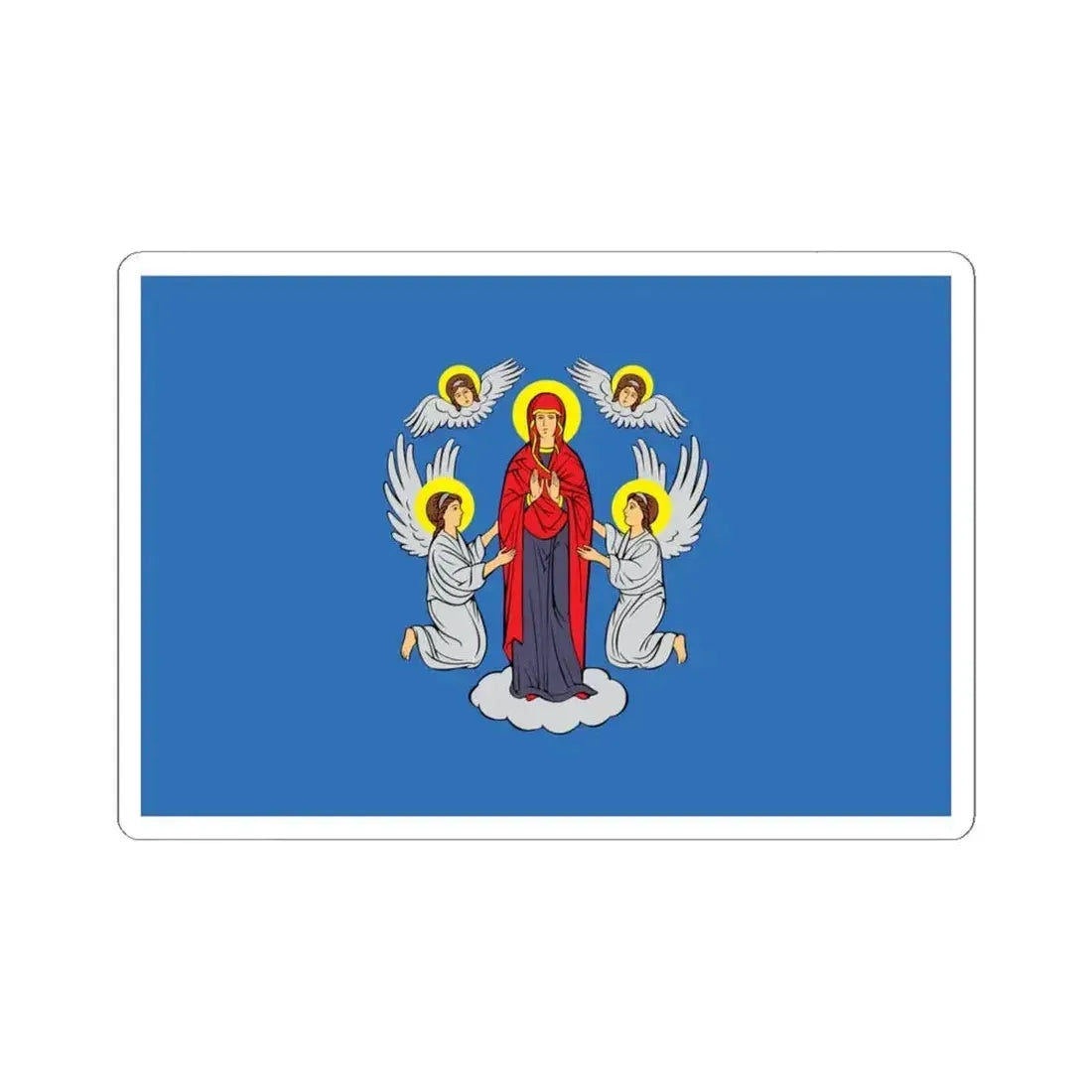Flag of Minsk Belarus (Belarus) STICKER Vinyl Kiss-Cut Decal 6 Inch White - The Sticker Space