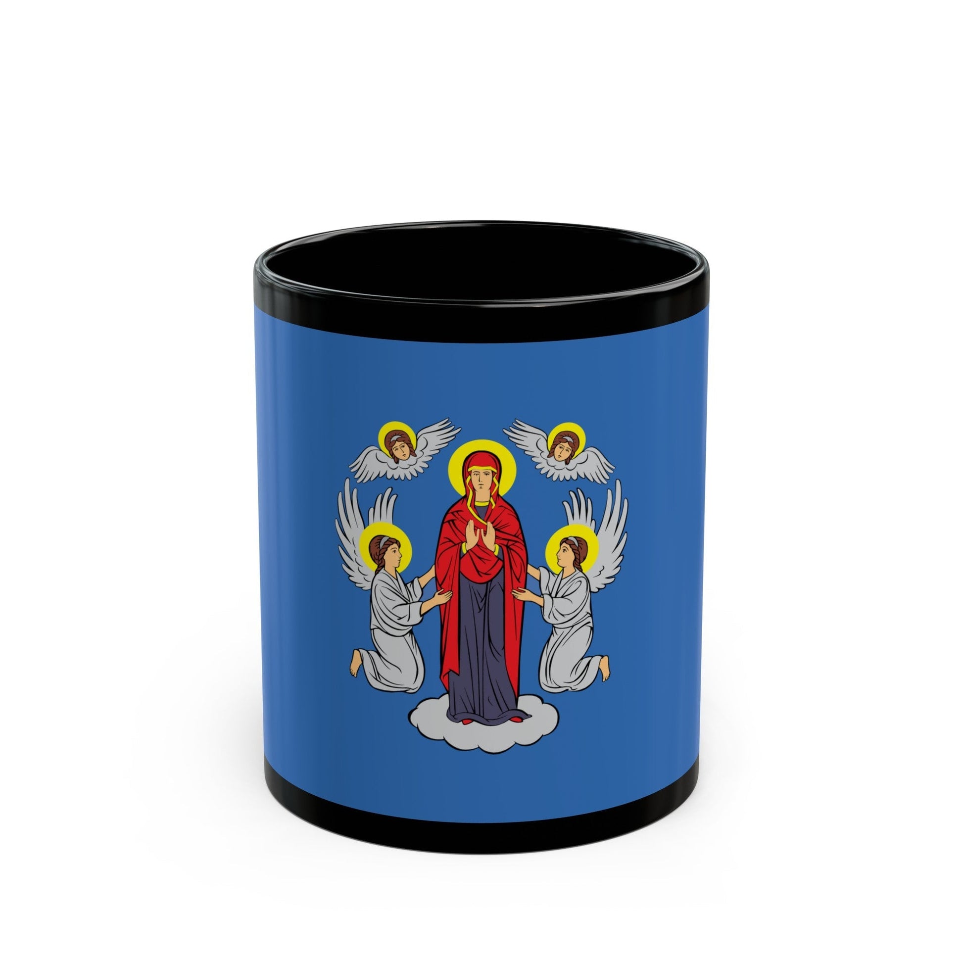 Flag of Minsk Miensk Russia - Black Coffee Mug-11oz-The Sticker Space