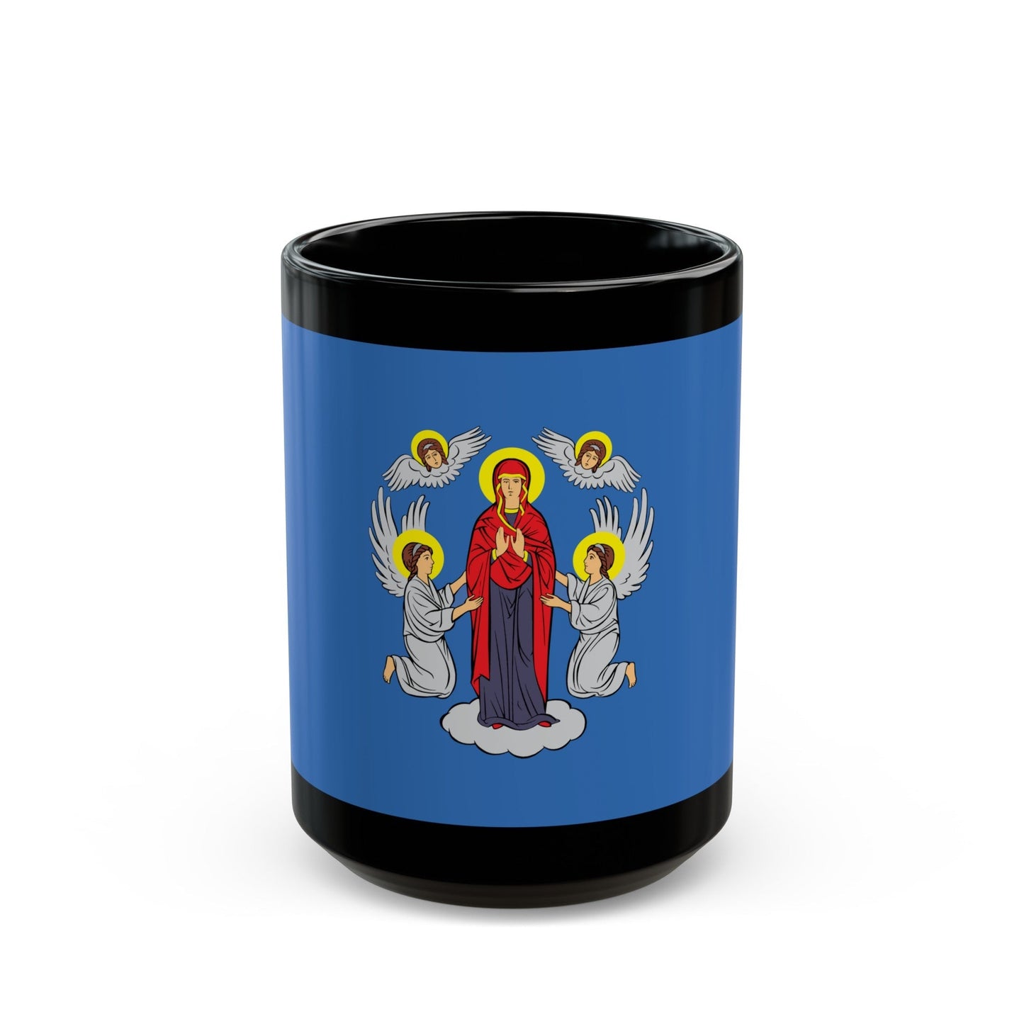 Flag of Minsk Miensk Russia - Black Coffee Mug-15oz-The Sticker Space