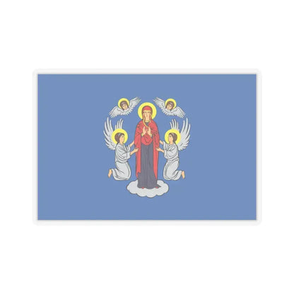 Flag of Minsk  Miensk Russia - STICKER Vinyl Kiss-Cut Decal 4 Inch Transparent - The Sticker Space