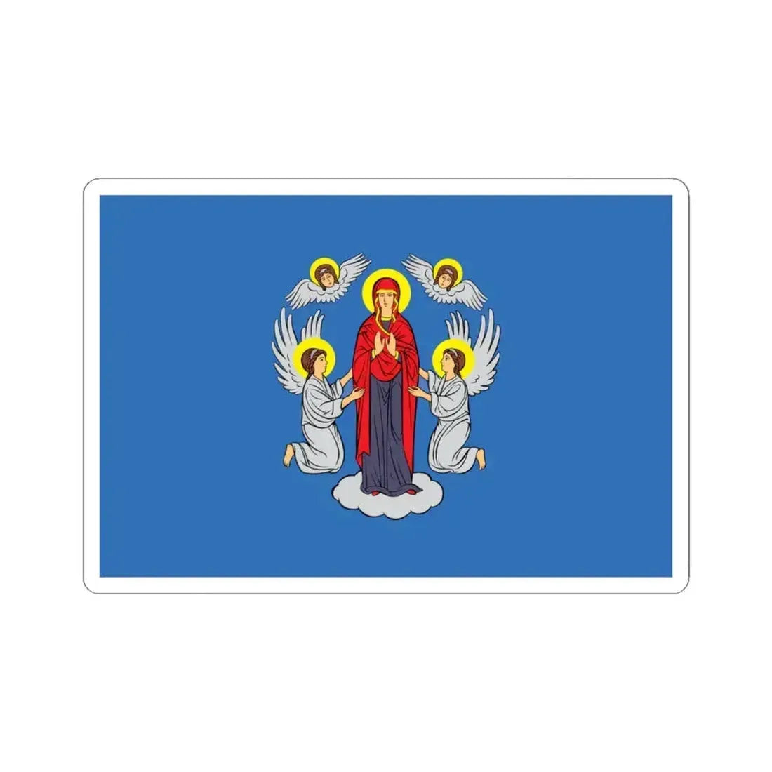 Flag of Minsk  Miensk Russia - STICKER Vinyl Kiss-Cut Decal 4 Inch White - The Sticker Space