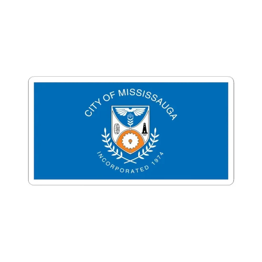 Flag of Mississauga Ontario (Canada) STICKER Vinyl Kiss-Cut Decal 3 Inch White - The Sticker Space