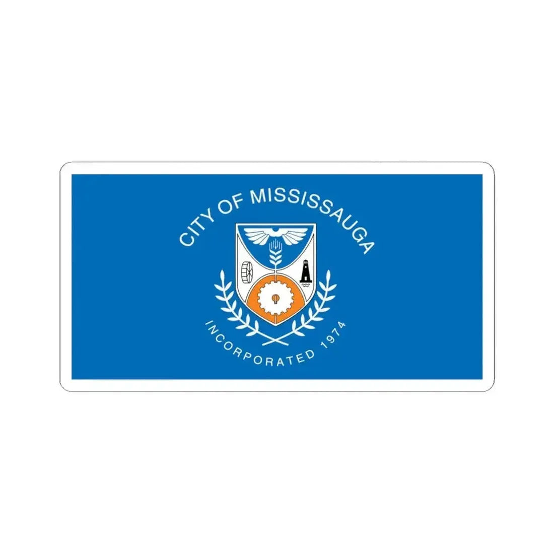 Flag of Mississauga Ontario (Canada) STICKER Vinyl Kiss-Cut Decal 6 Inch White - The Sticker Space