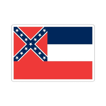 Flag of Mississippi 1894-1906 (United States) STICKER Vinyl Kiss-Cut Decal 4 Inch White - The Sticker Space