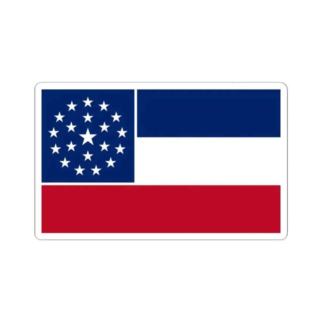Flag of Mississippi 2001 proposal (United States) STICKER Vinyl Kiss-Cut Decal 2 Inch White - The Sticker Space