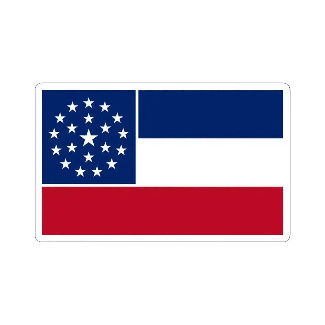 Flag of Mississippi 2001 proposal (United States) STICKER Vinyl Kiss-Cut Decal 3 Inch White - The Sticker Space