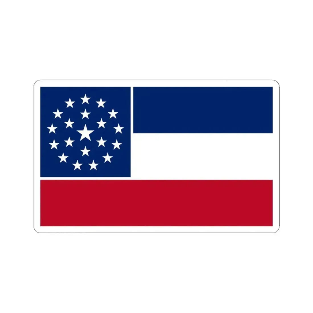 Flag of Mississippi 2001 proposal (United States) STICKER Vinyl Kiss-Cut Decal 6 Inch White - The Sticker Space