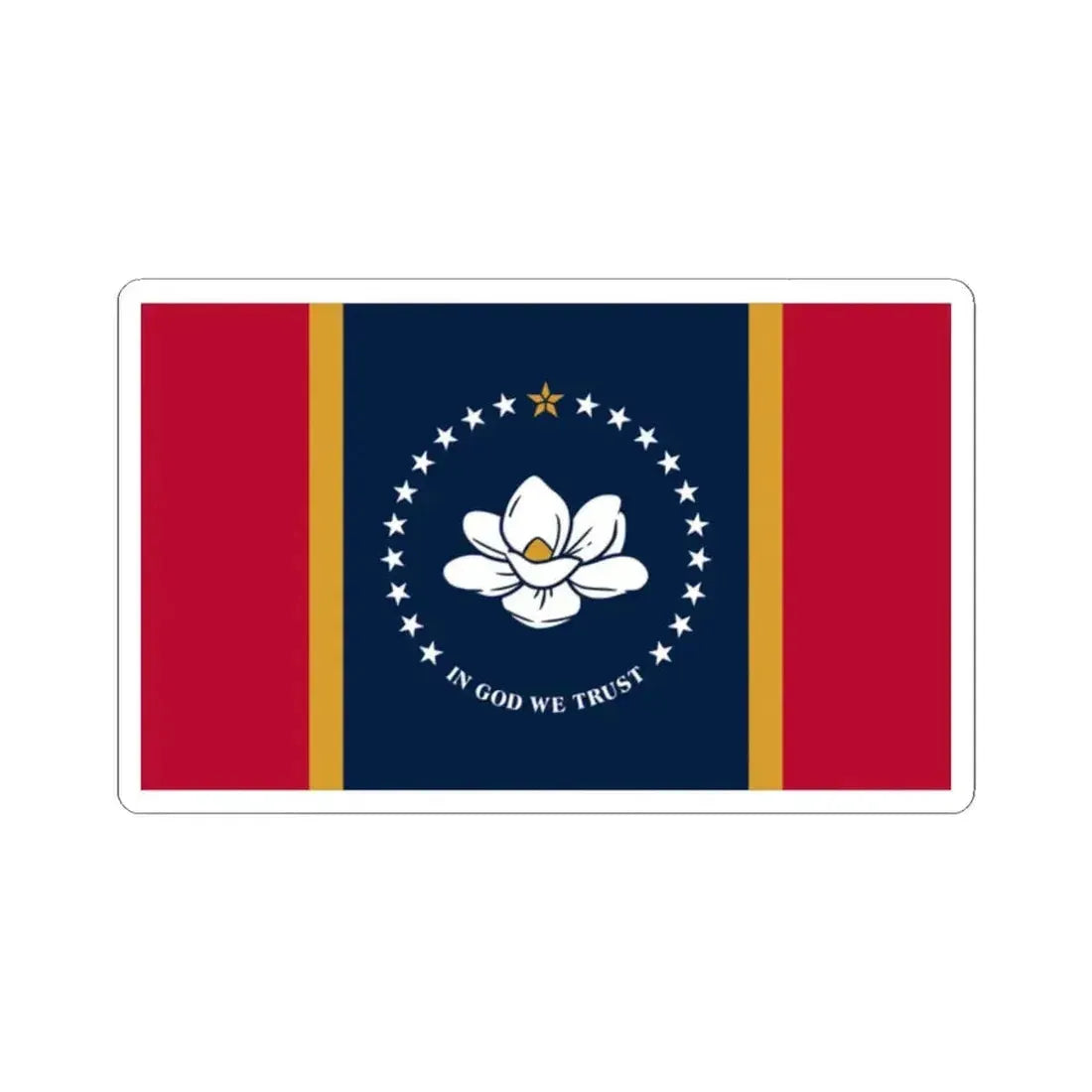 Flag of Mississippi (United States) STICKER Vinyl Kiss-Cut Decal 2 Inch White - The Sticker Space