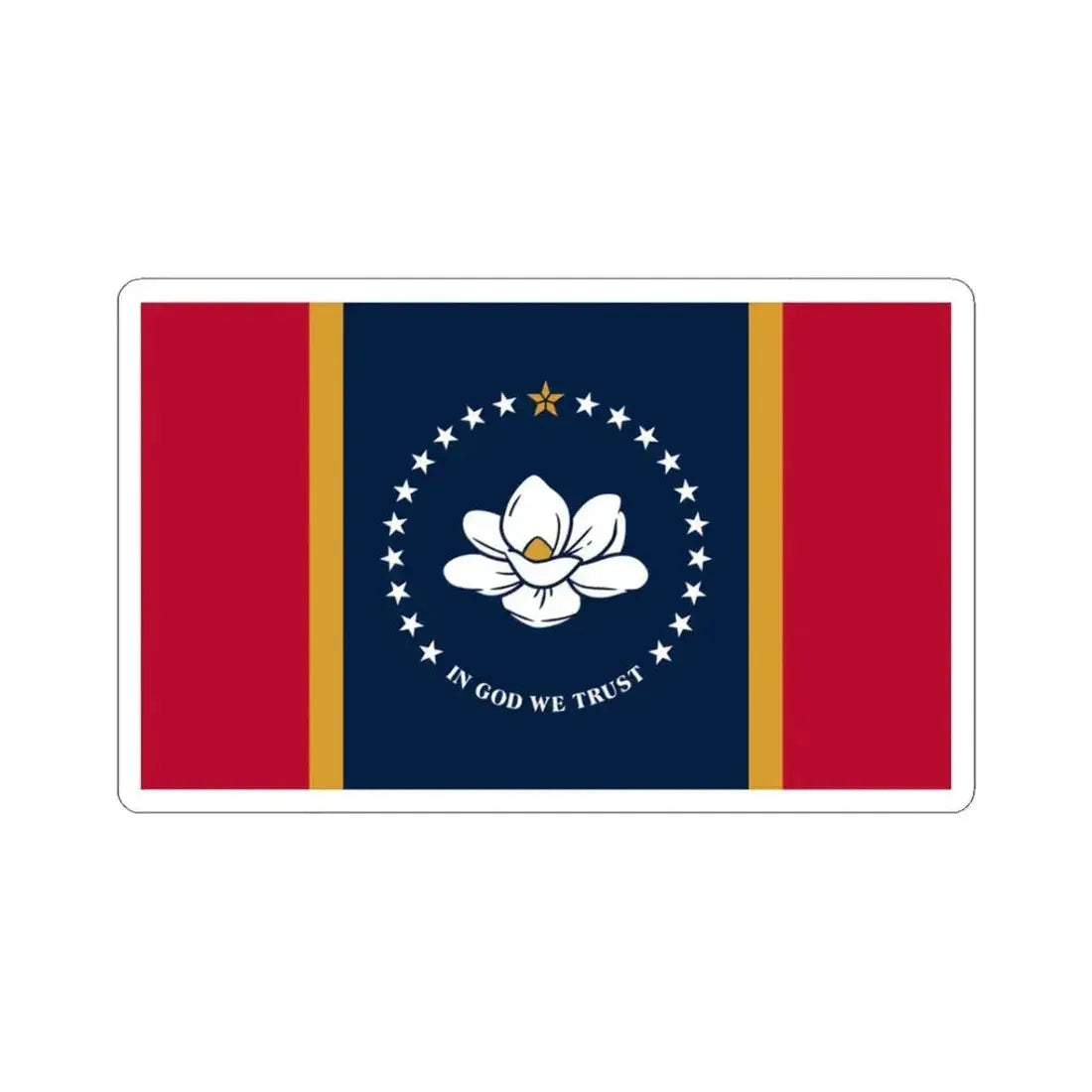 Flag of Mississippi (United States) STICKER Vinyl Kiss-Cut Decal 3 Inch White - The Sticker Space
