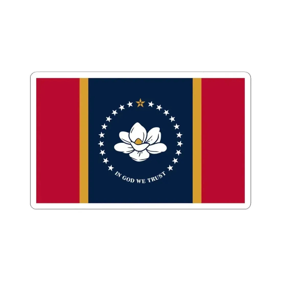 Flag of Mississippi (United States) STICKER Vinyl Kiss-Cut Decal 4 Inch White - The Sticker Space