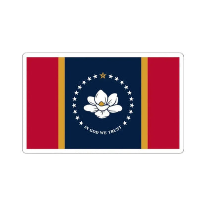 Flag of Mississippi (United States) STICKER Vinyl Kiss-Cut Decal 4 Inch White - The Sticker Space