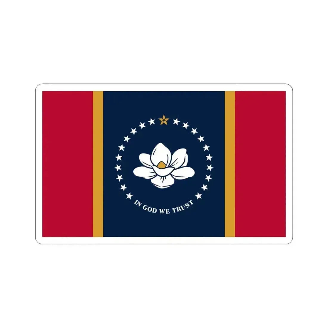 Flag of Mississippi (United States) STICKER Vinyl Kiss-Cut Decal 6 Inch White - The Sticker Space
