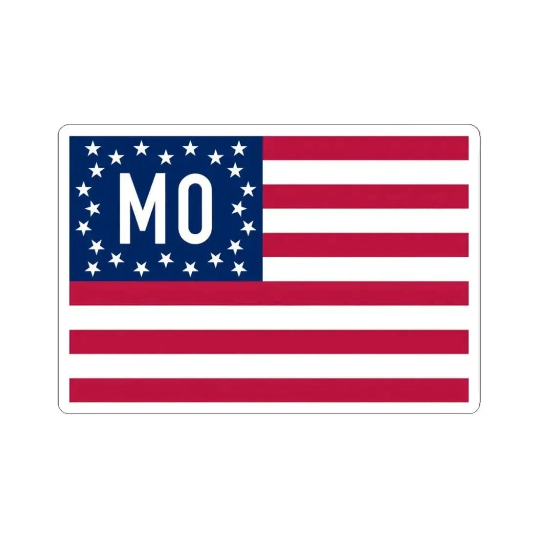 Flag of Missouri 1909 Proposal (United States) STICKER Vinyl Kiss-Cut Decal 4 Inch White - The Sticker Space