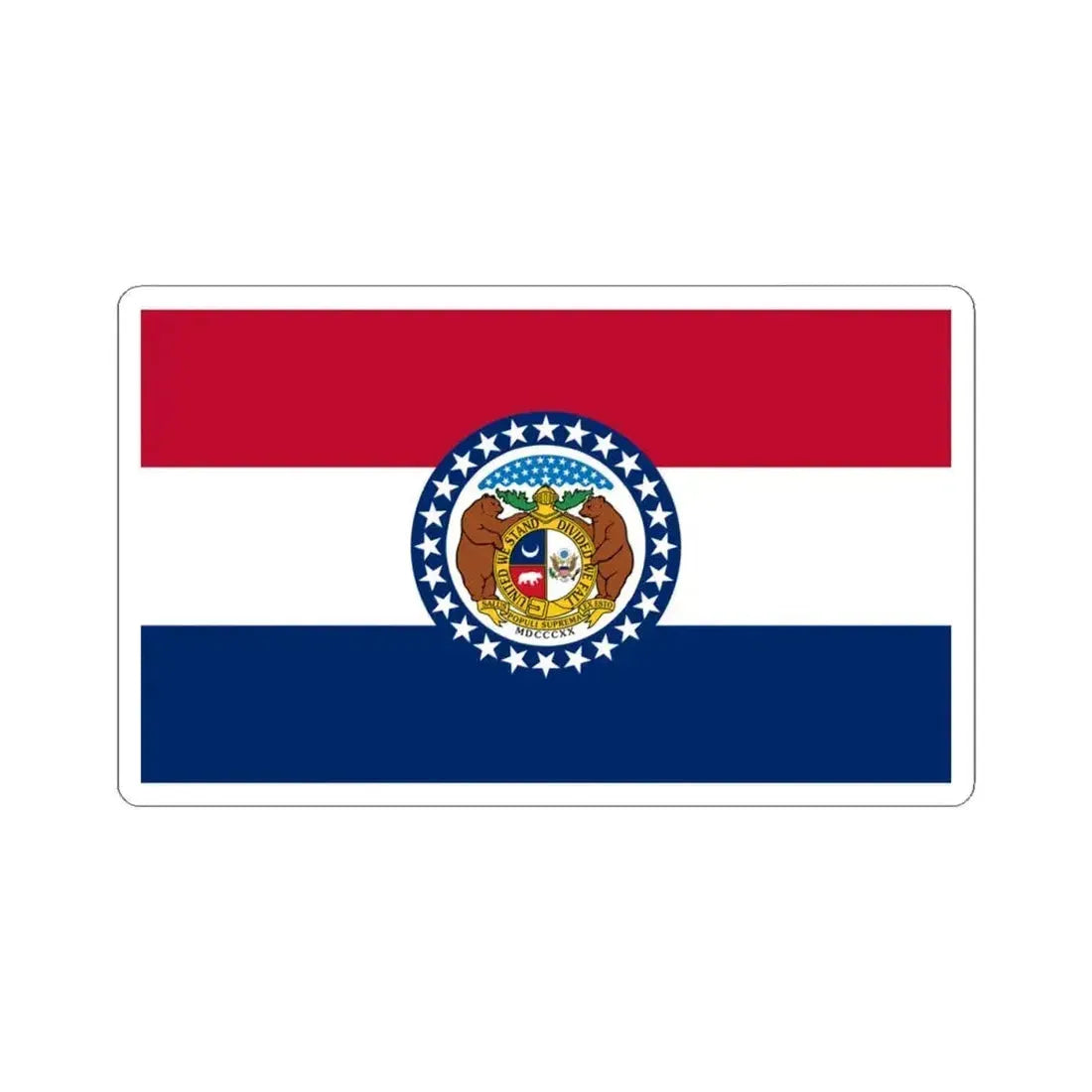 Flag of Missouri (United States) STICKER Vinyl Kiss-Cut Decal 4 Inch White - The Sticker Space